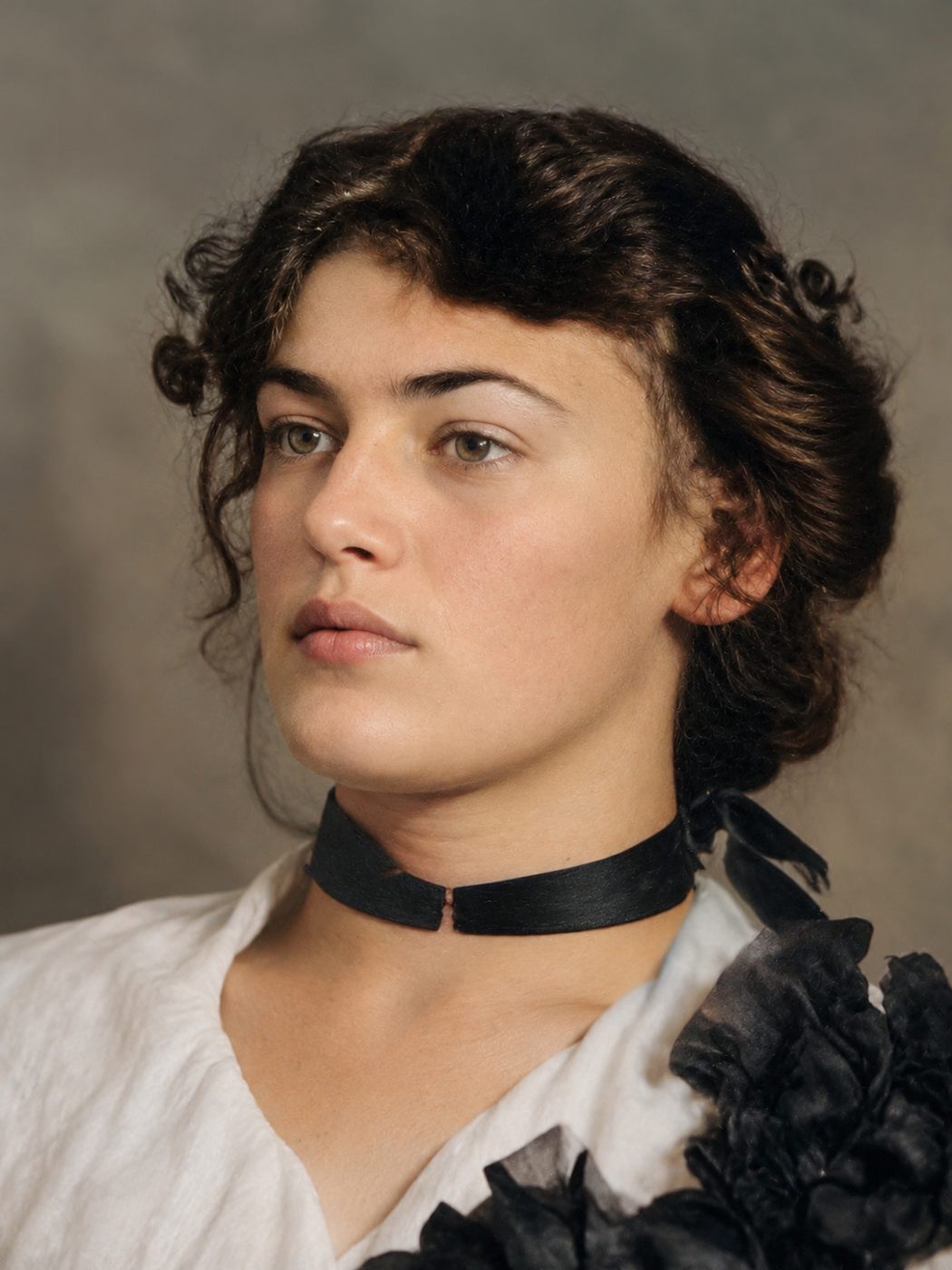 The same portrait restored, in colour